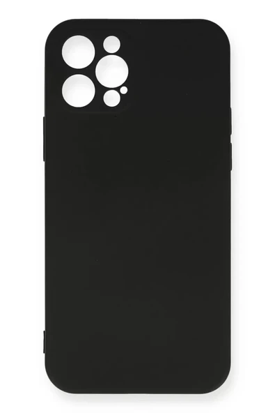 Newface Apple iPhone 12 Pro Max Kılıf Nano içi Kadife Silikon - Siyah ürün görseli 1