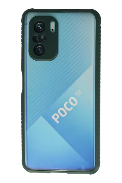 Newface Xiaomi Poco F3 Kılıf Miami Şeffaf Silikon - Koyu Yeşil ürün görseli 1