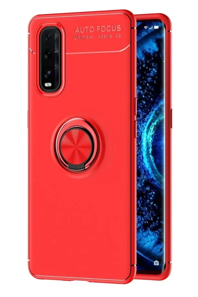Newface Oppo Find X2 Kılıf Range Yüzüklü Silikon - Kırmızı ürün görseli 1