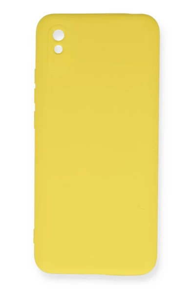 Newface Xiaomi Redmi 9A Kılıf Nano içi Kadife Silikon - Sarı ürün görseli 1