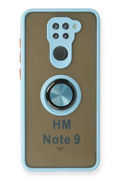 Newface Xiaomi Redmi Note 9 Kılıf Montreal Yüzüklü Silikon Kapak - Buz Mavi ürün görseli 1