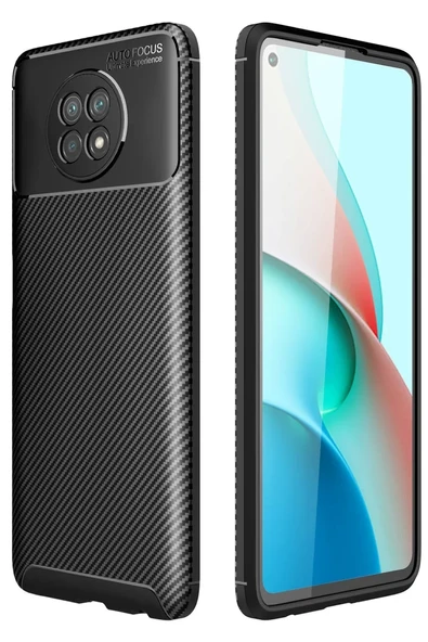 Newface Xiaomi Redmi Note 9 5G Kılıf Auto Focus Karbon Kapak - Siyah ürün görseli 1