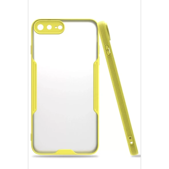 Newface Apple iPhone 7 Plus Kılıf Platin Silikon - Sarı - Resim 2