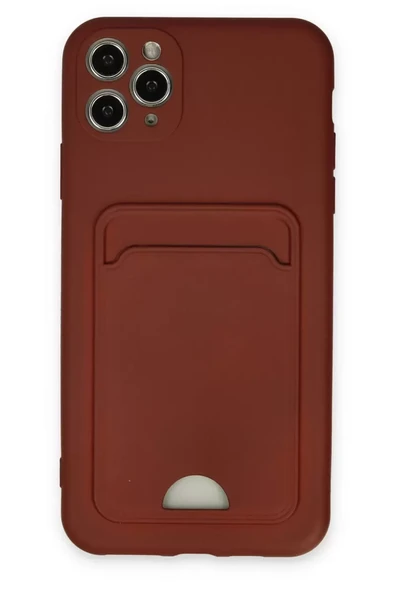 Newface Apple iPhone 11 Pro Max Kılıf Kelvin Kartvizitli Silikon - Bordo ürün görseli 1