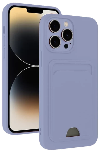 Newface Apple iPhone 13 Pro Max Kılıf Kelvin Kartvizitli Silikon - Lila ürün görseli 1