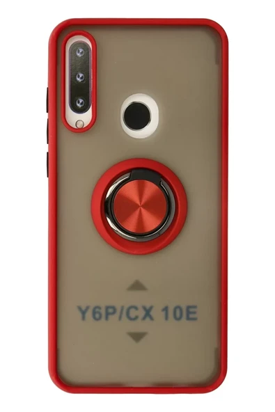 Newface Huawei Y6P Kılıf Montreal Yüzüklü Silikon Kapak - Kırmızı ürün görseli 1