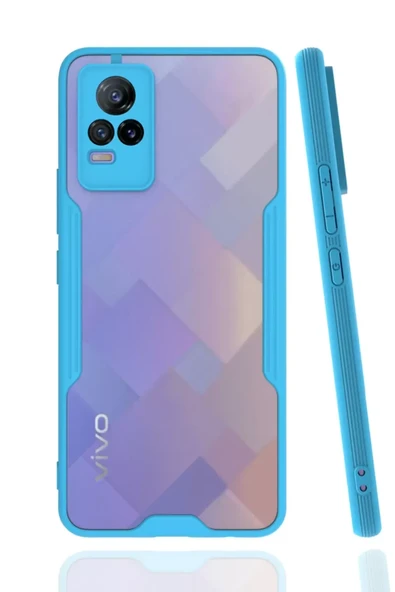 Newface Vivo V21e Kılıf Platin Silikon - Mavi ürün görseli 1