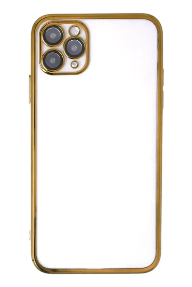 Newface Apple iPhone 11 Pro Kılıf Razer Lensli Silikon - Gold ürün görseli 1