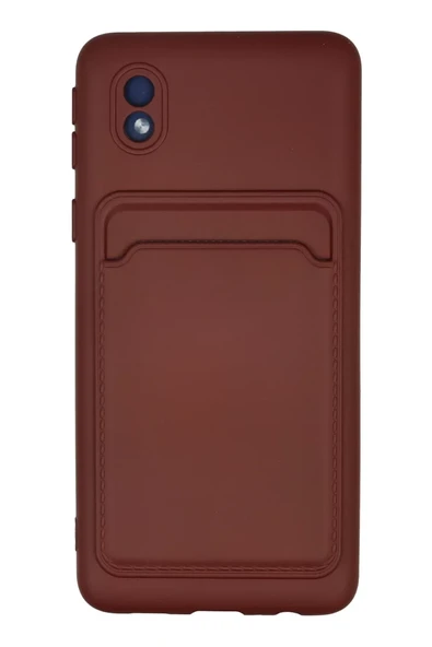 Newface Samsung Galaxy A01 Core Kılıf Kelvin Kartvizitli Silikon - Bordo ürün görseli 1
