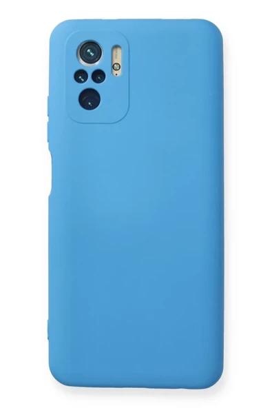 Newface Xiaomi Redmi Note 10 Kılıf Nano içi Kadife Silikon - Mavi ürün görseli 1