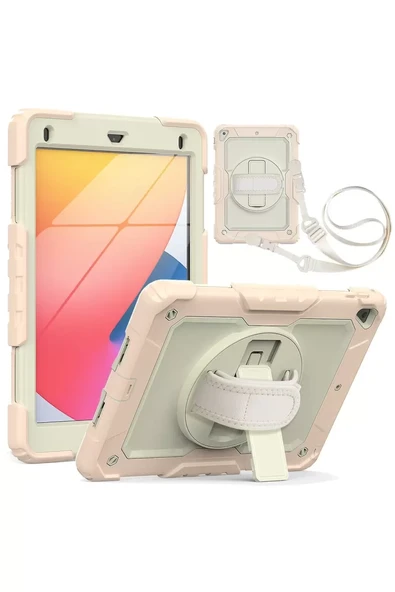Newface Apple iPad 5 Air 9.7 Kılıf Strap New Tablet Kapak - Pembe ürün görseli 1