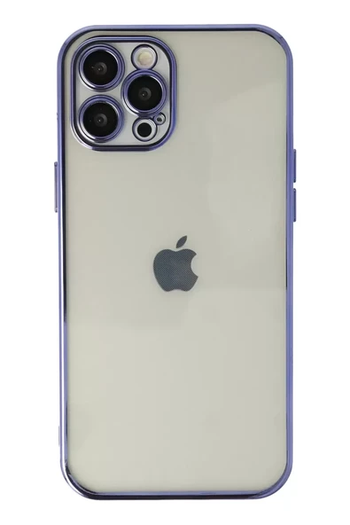 Newface Apple iPhone 12 Pro Max Kılıf Razer Lensli Silikon - Mor ürün görseli 1