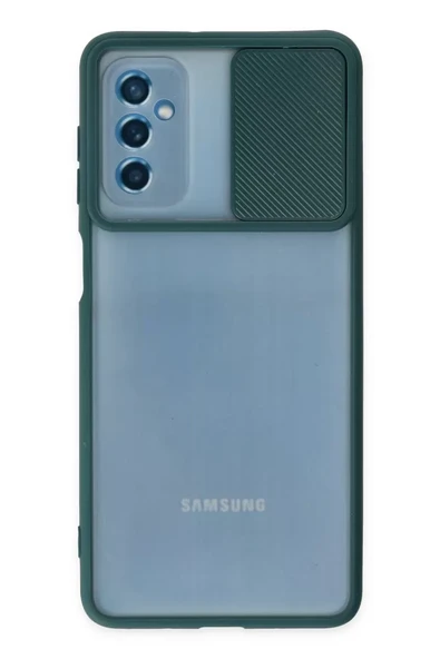 Newface Samsung Galaxy M52 5G Kılıf Palm Buzlu Kamera Sürgülü Silikon - Yeşil ürün görseli 1