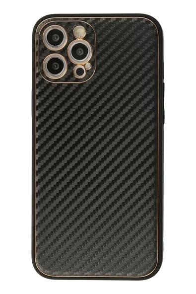 Newface Apple iPhone 12 Pro Max Kılıf Coco Karbon Silikon - Siyah ürün görseli 1