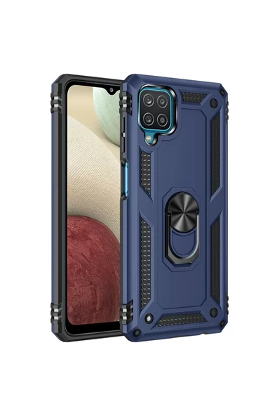Newface Samsung Galaxy A22 Kılıf Sofya Yüzüklü Silikon Kapak - Lacivert ürün görseli 1
