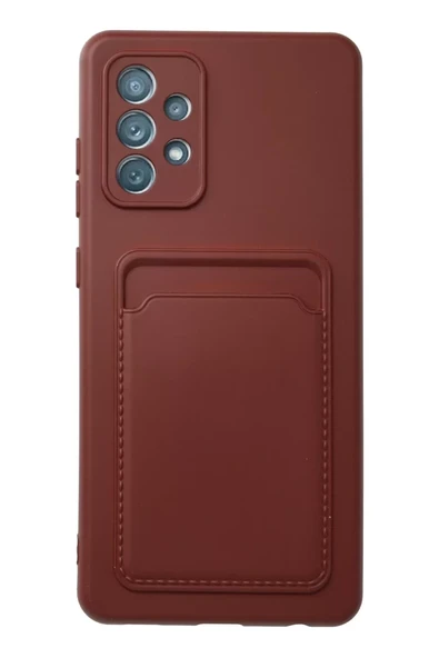Newface Samsung Galaxy A72 Kılıf Kelvin Kartvizitli Silikon - Bordo ürün görseli 1