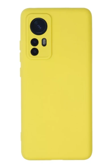 Newface Xiaomi Mi 12 Kılıf Nano içi Kadife Silikon - Sarı ürün görseli 1