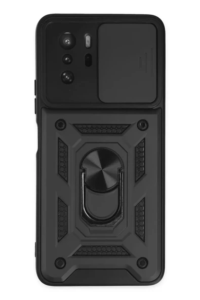 Newface Xiaomi Poco X3 GT Kılıf Pars Lens Yüzüklü Silikon - Siyah ürün görseli 1