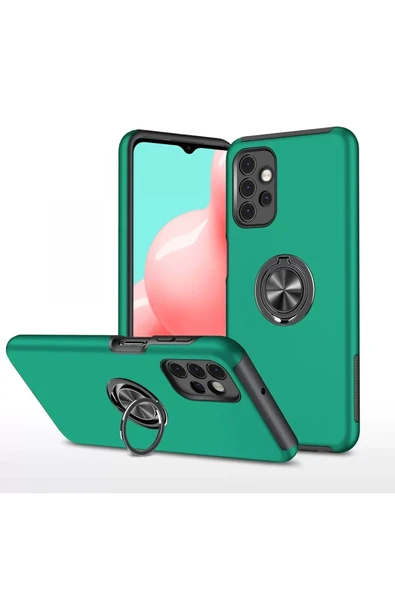 Newface Samsung Galaxy A72 Kılıf Elit Yüzüklü Kapak - Yeşil ürün görseli 1