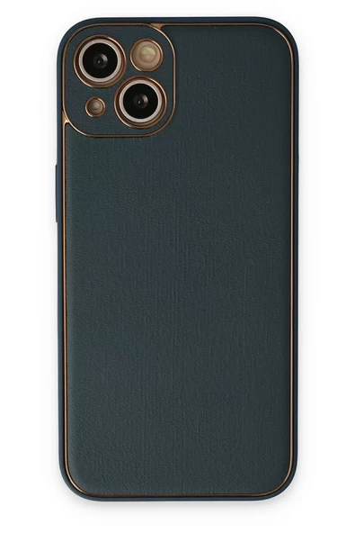 Newface Apple iPhone 14 Plus Kılıf Coco Deri Silikon Kapak - Yeşil ürün görseli 1