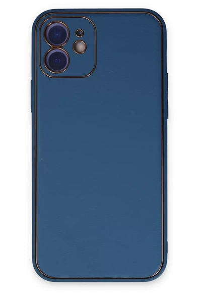 Newface Apple iPhone 12 Kılıf Coco Deri Silikon Kapak - Açık Mavi ürün görseli 1