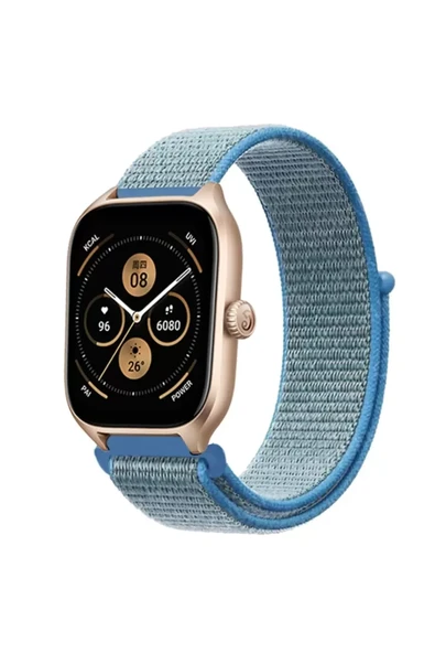 Newface Watch 22mm Hasırlı Cırtcırtlı Kordon - Turkuaz ürün görseli 1