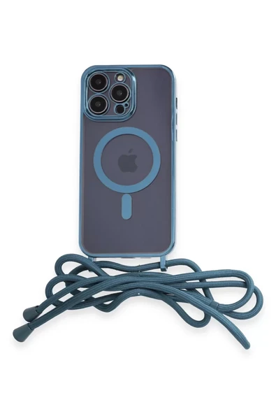 Newface Apple iPhone 12 Pro Kılıf Divo Lazer Askılı Magsafe Kapak - Sierra Blue ürün görseli 1