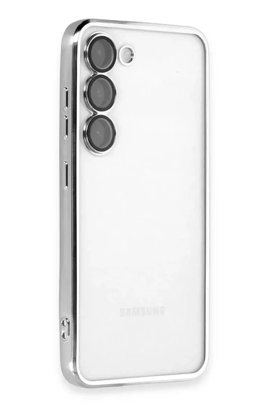 Newface Samsung Galaxy S23 Plus Kılıf Razer Lensli Silikon - Gümüş ürün görseli 1