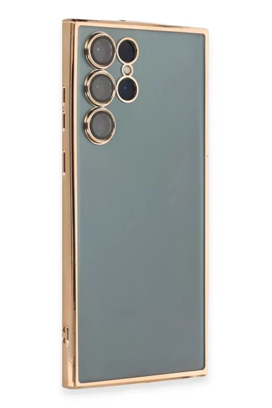 Newface Samsung Galaxy S22 Ultra Kılıf Razer Lensli Silikon - Gold ürün görseli 1