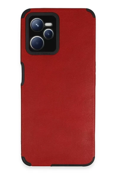 Newface Realme C35 Kılıf Loop Deri Silikon - Kırmızı ürün görseli 1