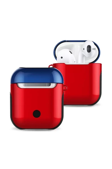 Newface Apple Airpods 2 (2.nesil) 3in1 Kılıf - Kırmızı-Lacivert ürün görseli 1