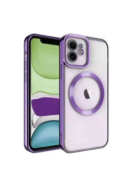 Newface Apple iPhone 12 Kılıf Kross Magneticsafe Kapak - Mor ürün görseli 1
