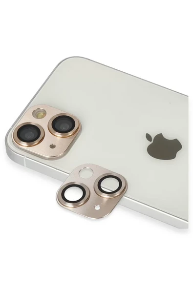 Newface Apple iPhone 13 Pers Alüminyum Kamera Lens - Gold ürün görseli 1