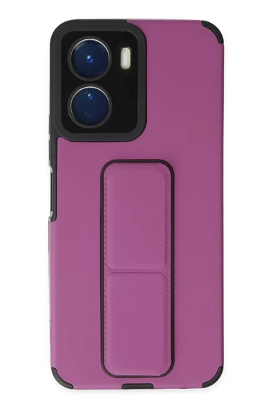 Newface Vivo Y16 Kılıf Mega Standlı Silikon - Mor ürün görseli 1