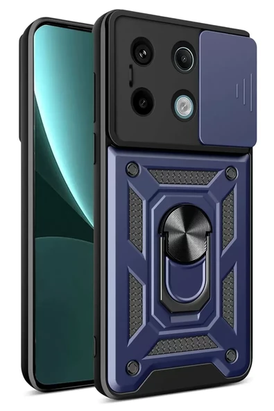 Newface Xiaomi Redmi Note 13 Pro 4G Pars Lens Yüzüklü Silikon - Lacivert ürün görseli 1