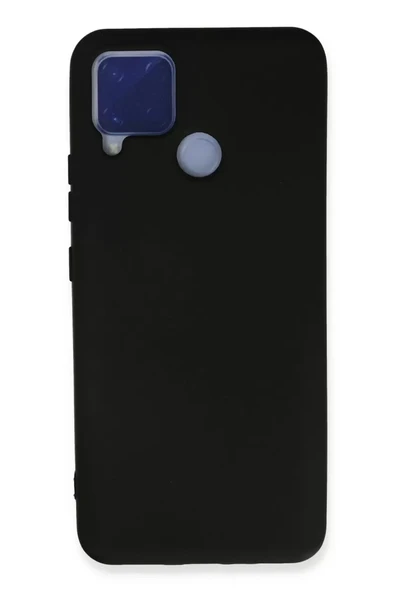 Newface Realme C15 Kılıf Nano içi Kadife Silikon - Siyah ürün görseli 1