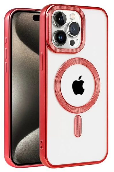 Newface Apple iPhone 14 Pro Kılıf Kronos Magsafe Kapak - Kırmızı ürün görseli 1