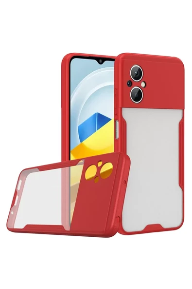 Newface Xiaomi Poco M5 Kılıf Platin Silikon - Kırmızı ürün görseli 1