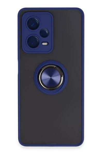 Newface Xiaomi Redmi Note 12 5G Kılıf Montreal Yüzüklü Silikon Kapak - Lacivert ürün görseli 1