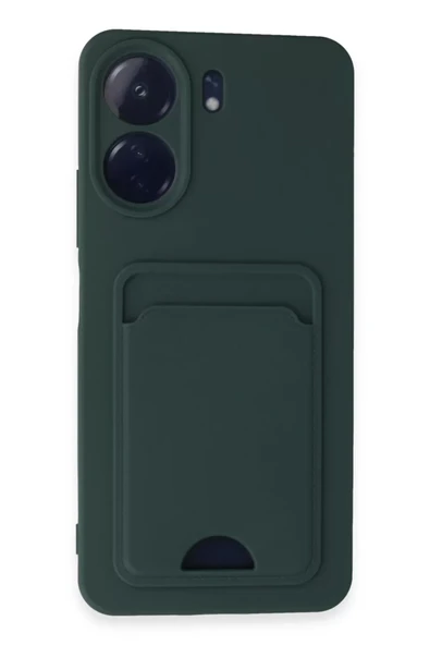 Newface Xiaomi Redmi 13C Kılıf Kelvin Kartvizitli Silikon - Koyu Yeşil ürün görseli 1