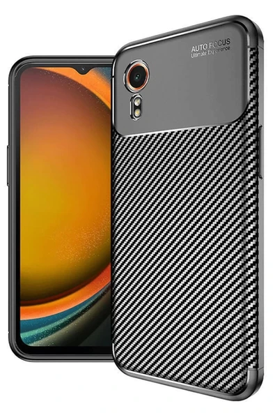 Newface Samsung Galaxy XCover 7 Kılıf Auto Focus Karbon Kapak - Siyah ürün görseli 1