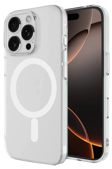 Newface Apple iPhone 16 Pro Max Kılıf Magneticsafe Şeffaf Silikon - Şeffaf ürün görseli 1