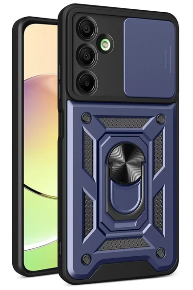 Newface Samsung Galaxy A56 Kılıf Pars Lens Yüzüklü Silikon - Lacivert ürün görseli 1