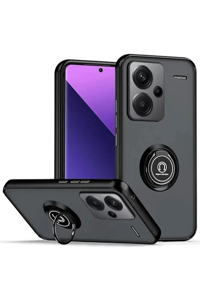 Newface Xiaomi Redmi Note 13 Pro Plus Kılıf Montreal Yüzüklü Silikon Kapak - Siyah ürün görseli 1
