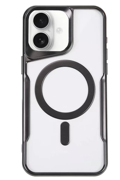Newface Apple iPhone 16 Kılıf Boyi Magsafe Silikon Kapak - Siyah ürün görseli 1