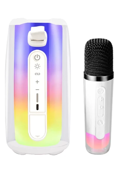 Newface Pluse 7 Mikrofonlu RGB Kablosuz Hoparlör - Beyaz ürün görseli 1