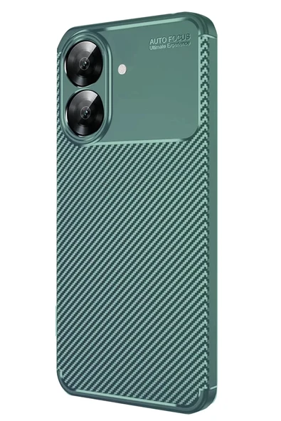 Newface Realme Note 60 Kılıf Auto Focus Karbon Kapak - Koyu Yeşil ürün görseli 1