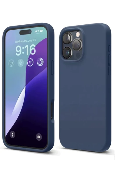 Newface Apple iPhone 16 Pro Max Kılıf Nano içi Kadife Silikon - Lacivert ürün görseli 1