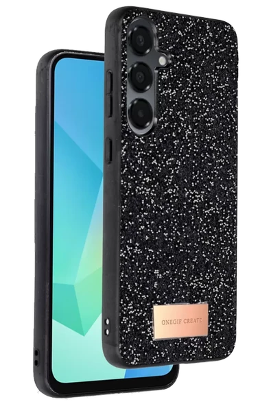 Onegif Samsung Galaxy A36 Bright Simli Kapak - Siyah ürün görseli 1