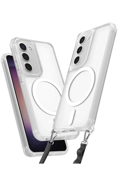 Newface Samsung Galaxy S23 Kılıf Enka Magsafe Silikon Kılıf - Şeffaf ürün görseli 1